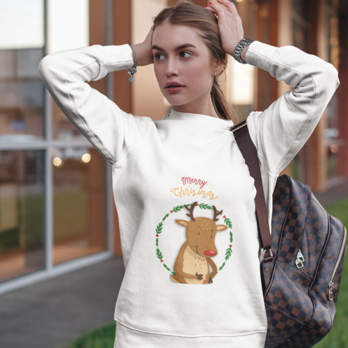 Reindeer Christmas Sweatshirt - Women's Festive