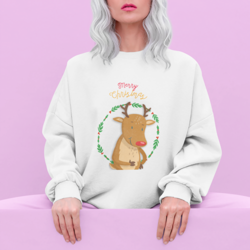 Reindeer Christmas Sweatshirt - Women's Festive