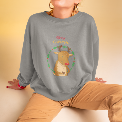 Reindeer Christmas Sweatshirt - Women's Festive