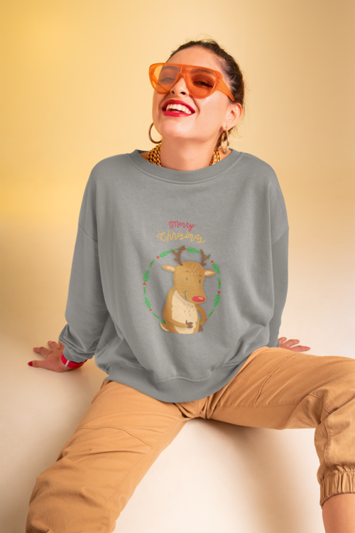 Reindeer Christmas Sweatshirt - Women's Festive