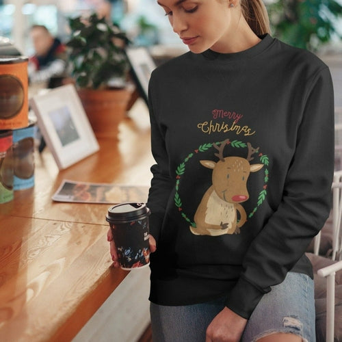 Reindeer Christmas Sweatshirt - Women's Festive