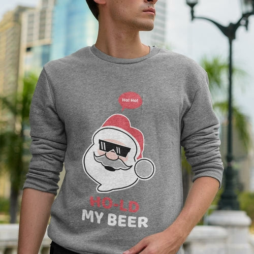 Ho Ho Ho Santa Beer Christmas Sweatshirt - Fun Festive
