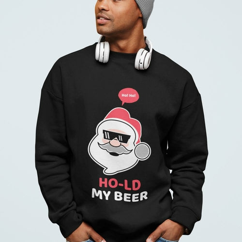 Ho Ho Ho Santa Beer Christmas Sweatshirt - Fun Festive